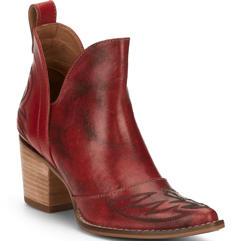 NOCONA | WOMEN'S MICKI RED COWHIDE FASHION BOOTIES ME1922-Red