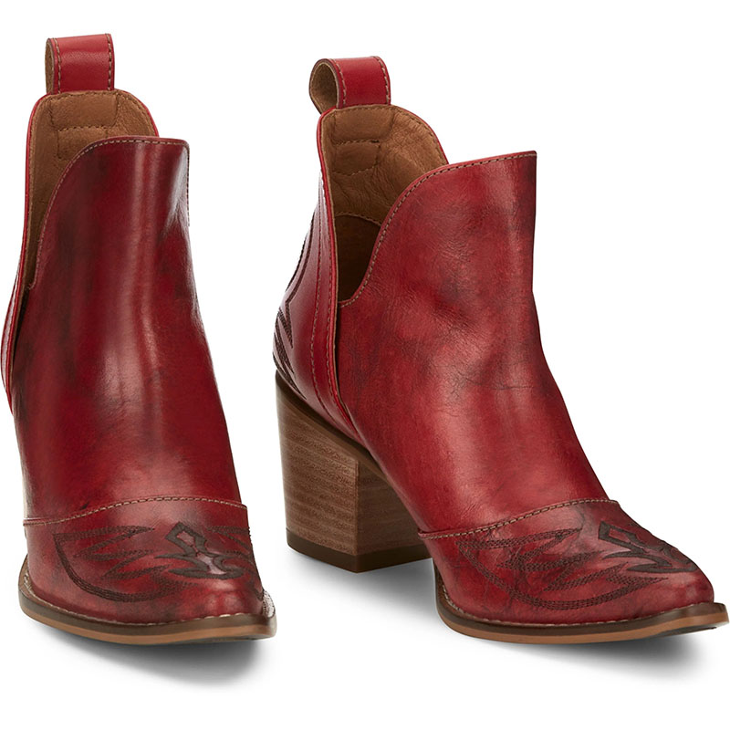 NOCONA | WOMEN'S MICKI RED COWHIDE FASHION BOOTIES ME1922-Red